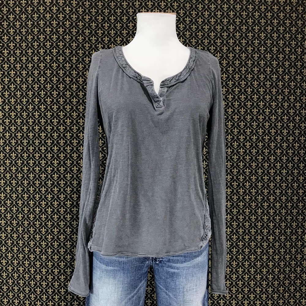 Free People Patchwork Lace Tee
